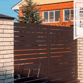 Забор по чертежам заказчика из металла Rooftop Matte (Стальной бархат) (ral 8019)4 Забор по чертежам заказчика из металла Rooftop Matte (Стальной бархат) (ral 8019) 4 - Объект СТЕП